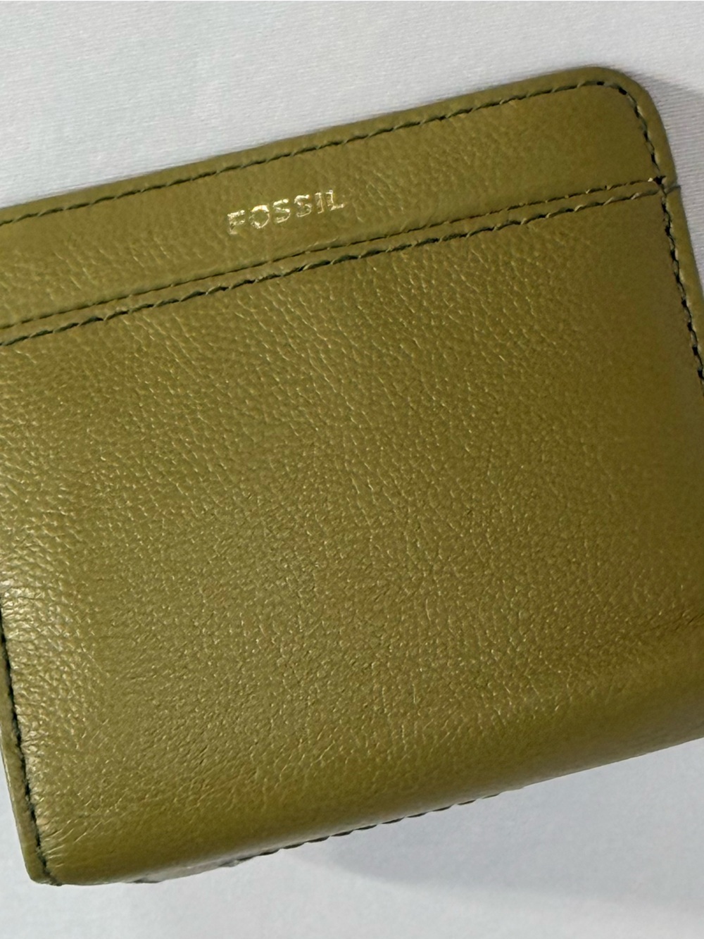 Fossil Olive Green Leather RFID Wallet Bifold